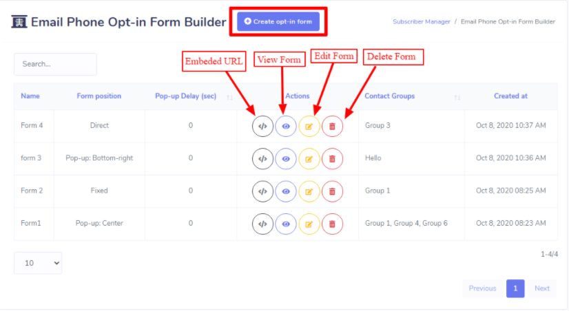 Email Phone Opt-in Form Builder